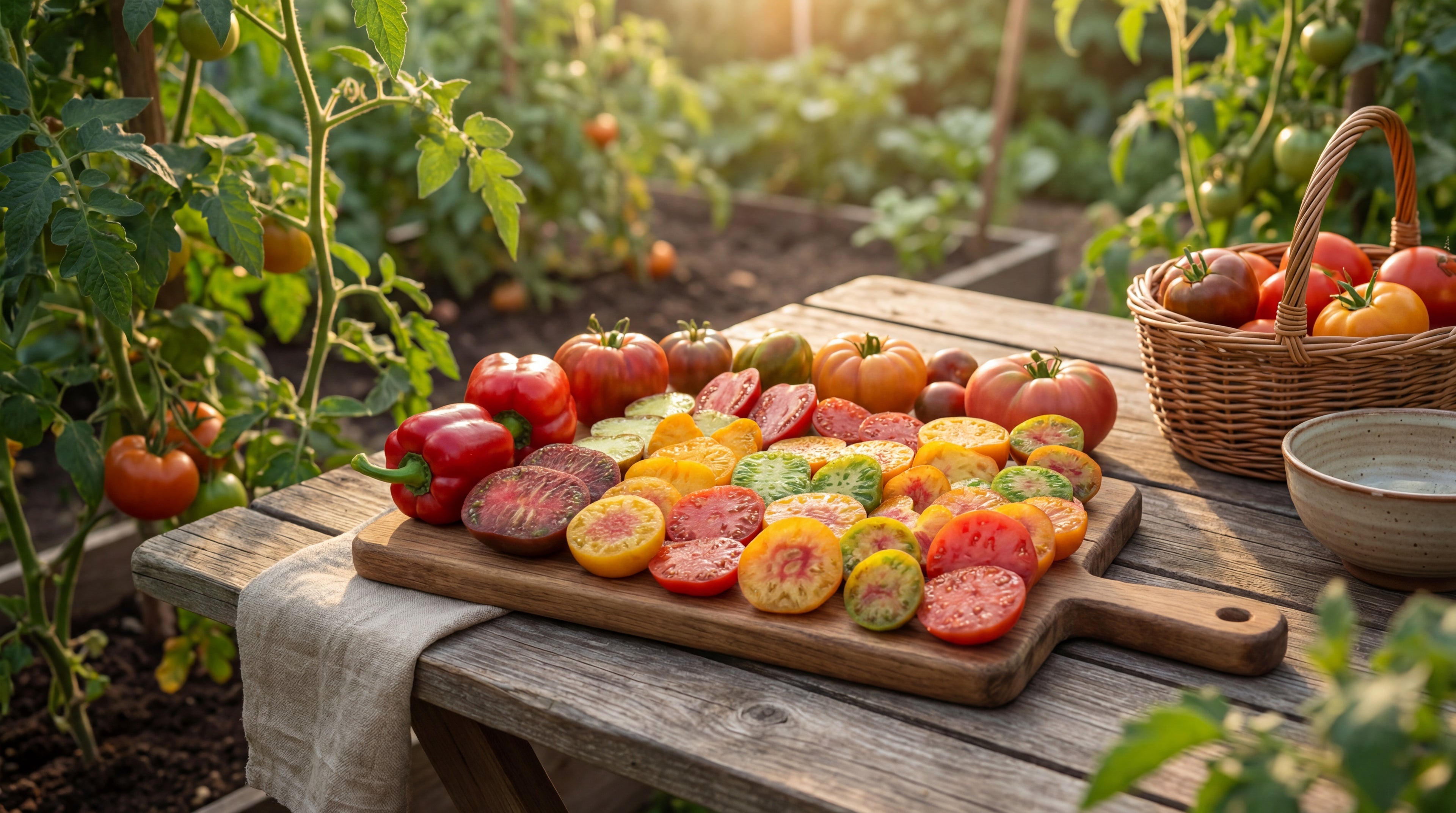 Aufgeschnittene Tomaten mit Tomatensamen